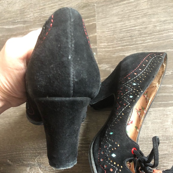 Miss L Fire Black Suede Heels size 6 - Picture 7 of 10